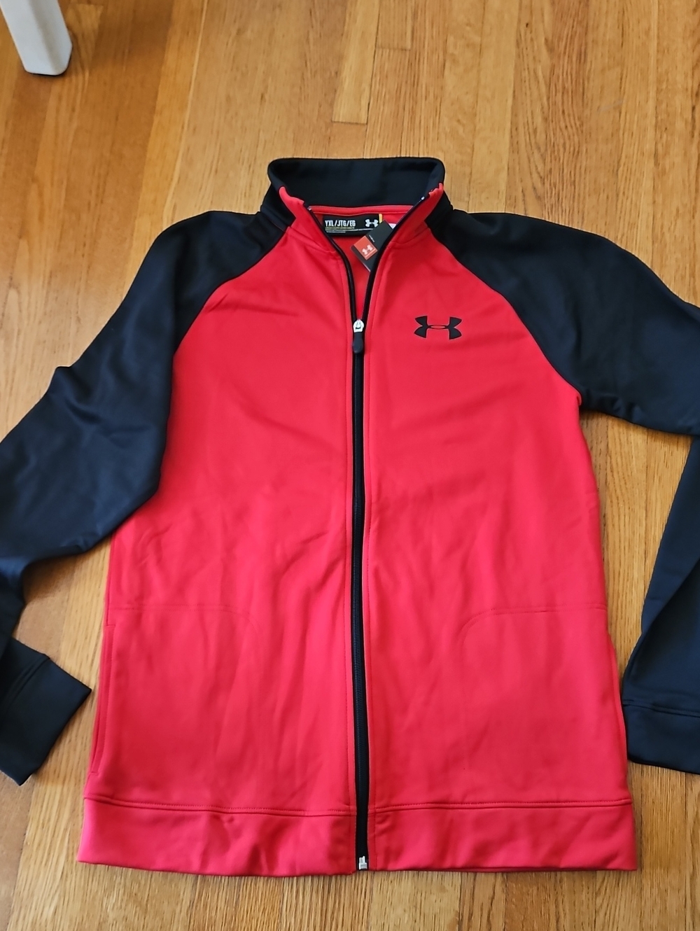 Under Armour Red and Black Kids' Full-Zip Athletic Jacket